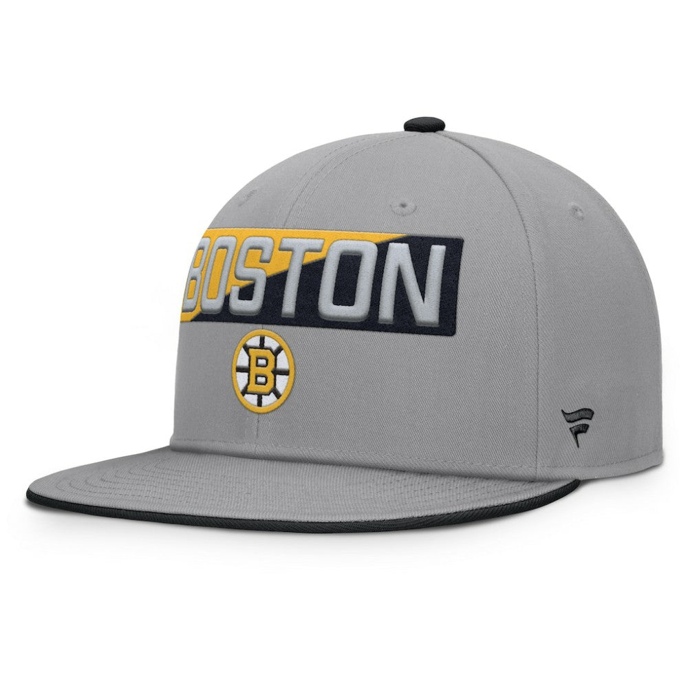 Boston Bruins Fanatics Fundamentals Duo Split Logo Snapback Hat