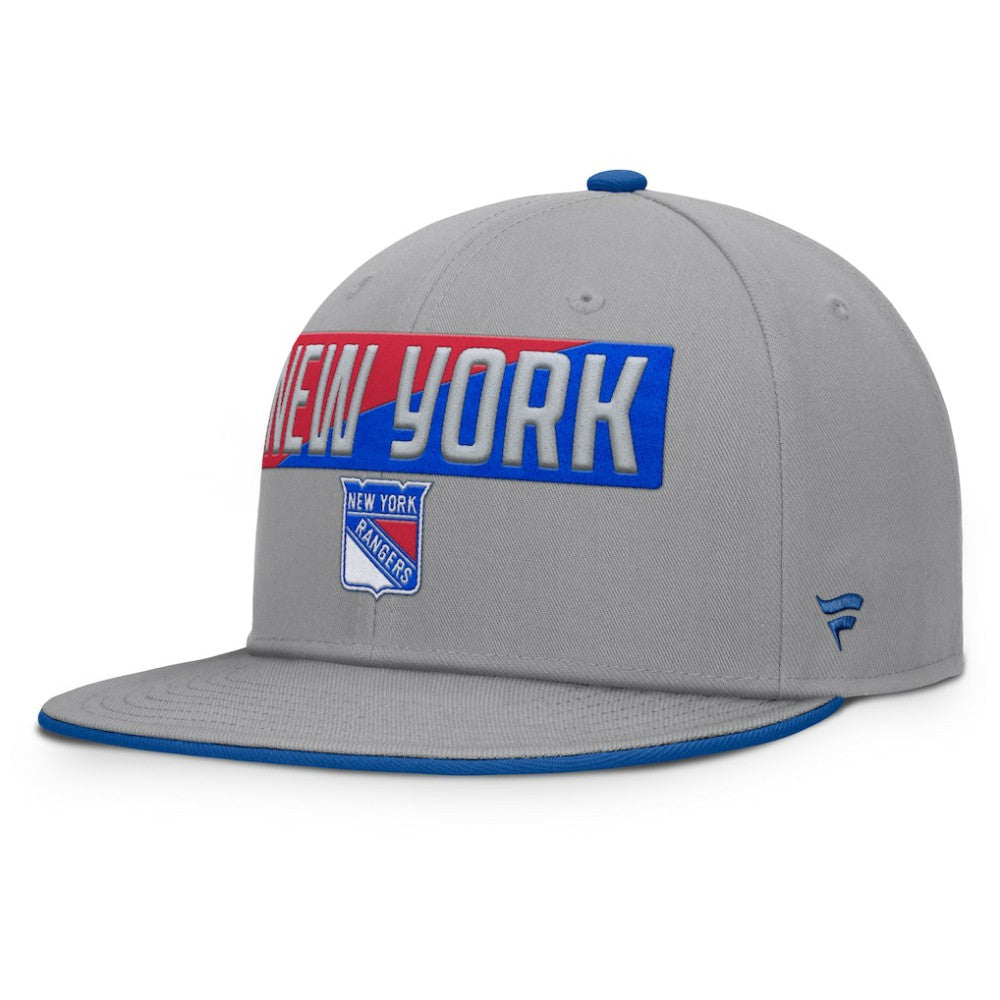 New York Rangers Fanatics Fundamentals Duo Split Logo Snapback Hat