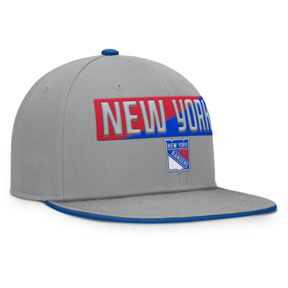 New York Rangers Fanatics Fundamentals Duo Split Logo Snapback Hat
