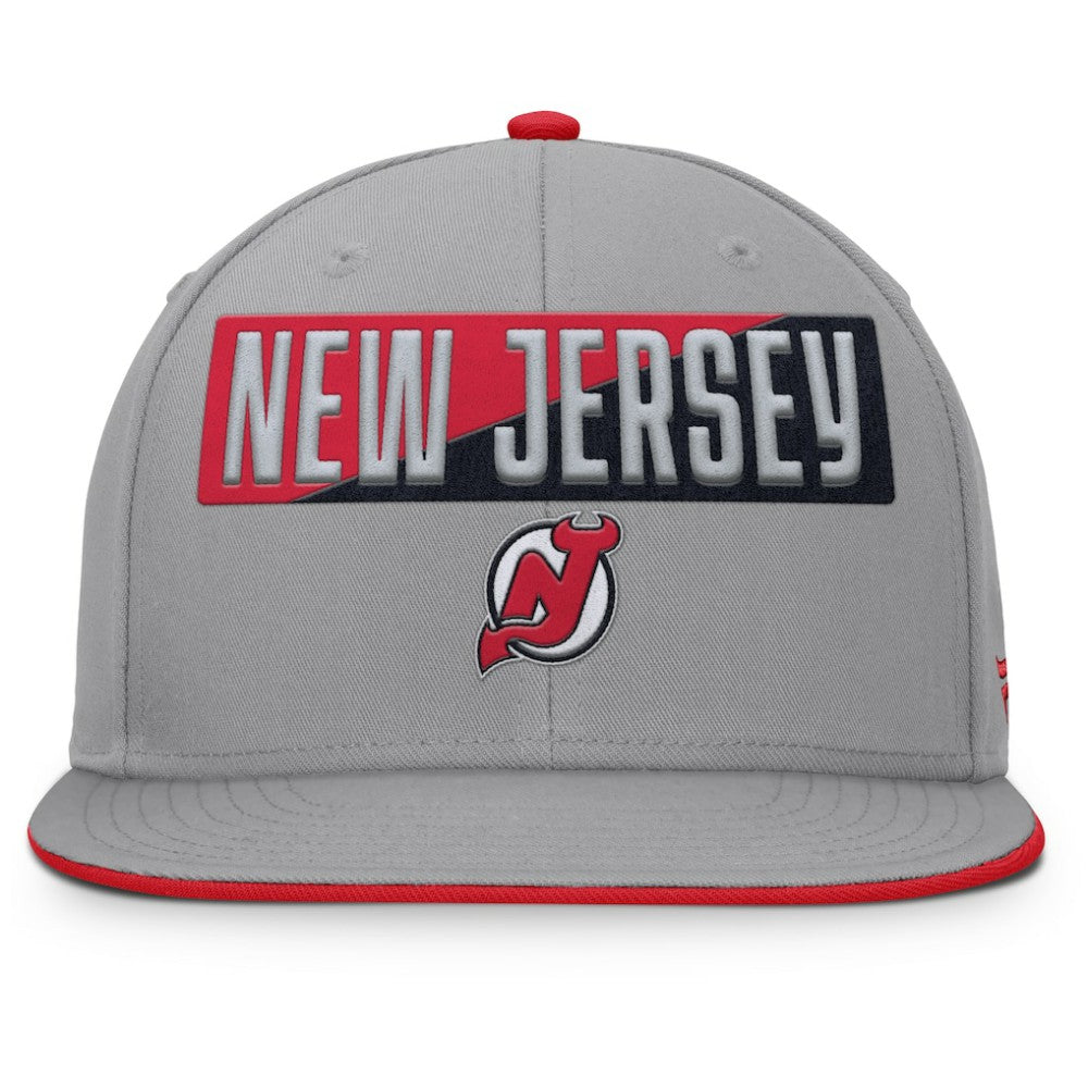 New Jersey Devils Fanatics Fundamentals Duo Split Logo Snapback Hat