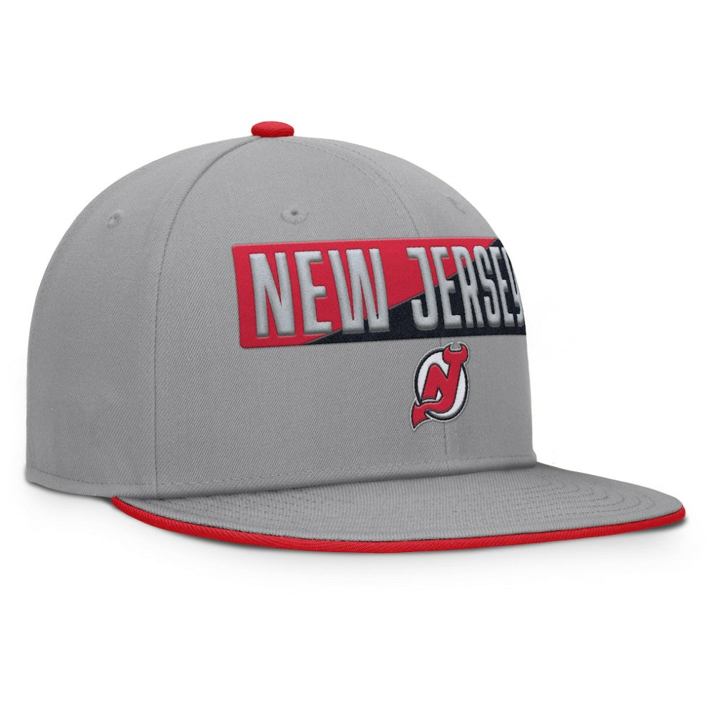 New Jersey Devils Fanatics Fundamentals Duo Split Logo Snapback Hat