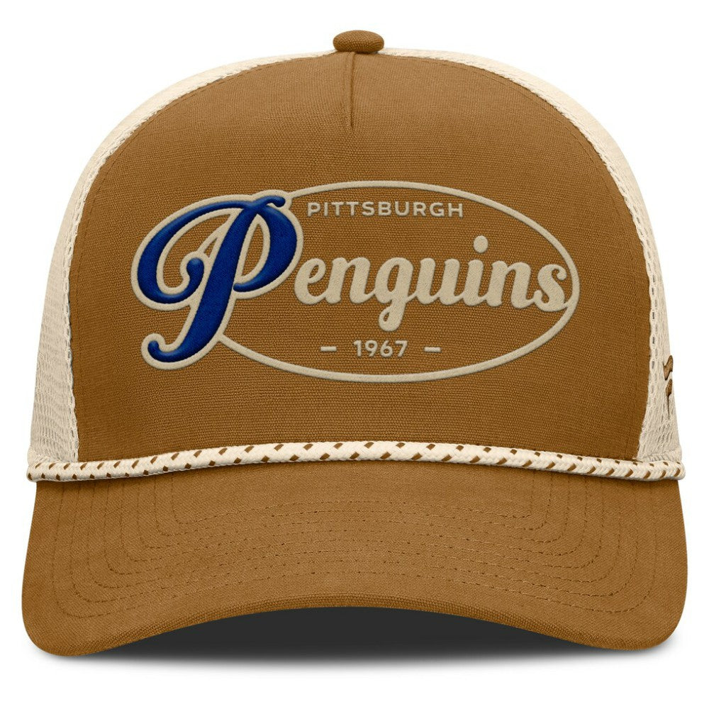 Pittsburgh Penguins Fanatics Heritage Fetch A-Frame Trucker Adjustable Hat