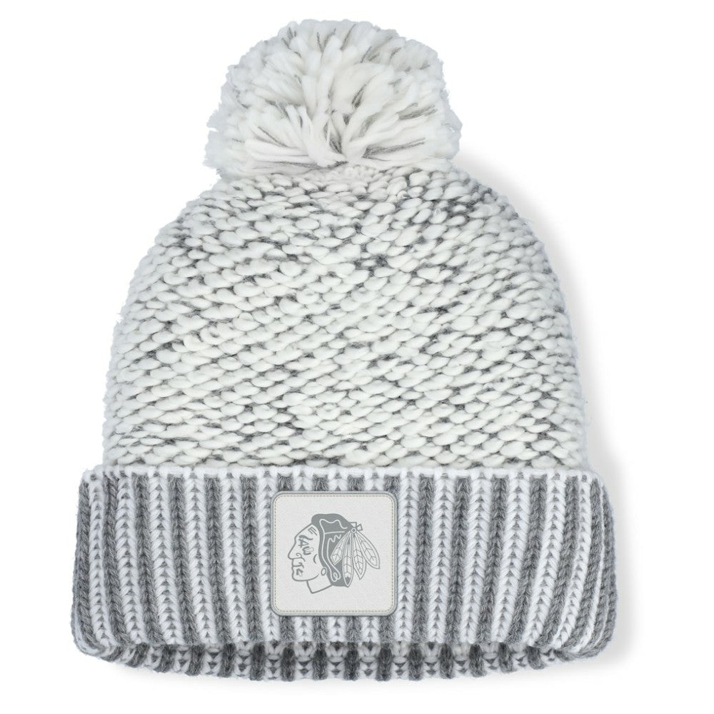 Chicago Blackhawks Fanatics Women's Fundamental Mist Cuffed Knit Hat with Pom