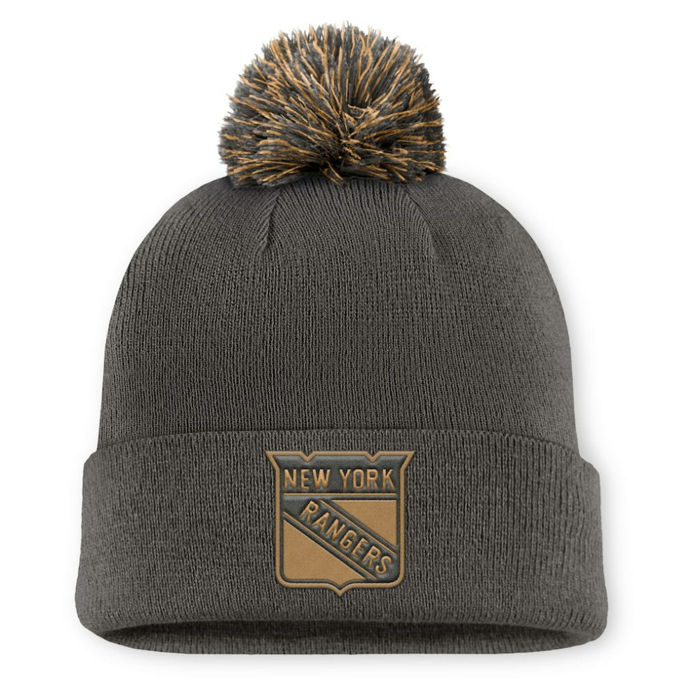 New York Rangers Fanatics Authentic Pro Military Appreciation Cuffed Knit Hat with Pom