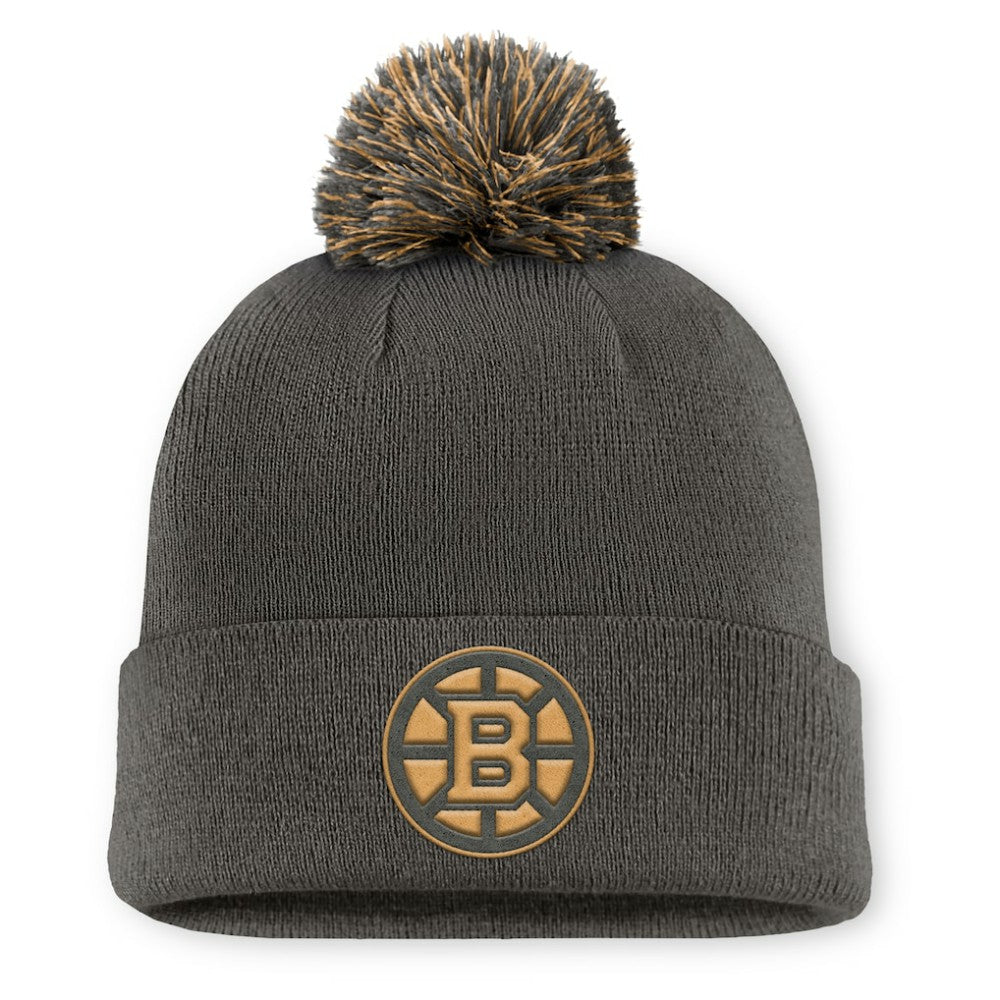 Boston Bruins Fanatics Authentic Pro Military Appreciation Cuffed Knit Hat with Pom