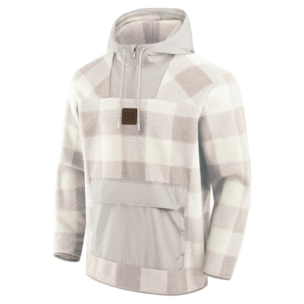 NFL New York Giants Elements Plaid Polar Fleece Quarter-Zip Hoodie