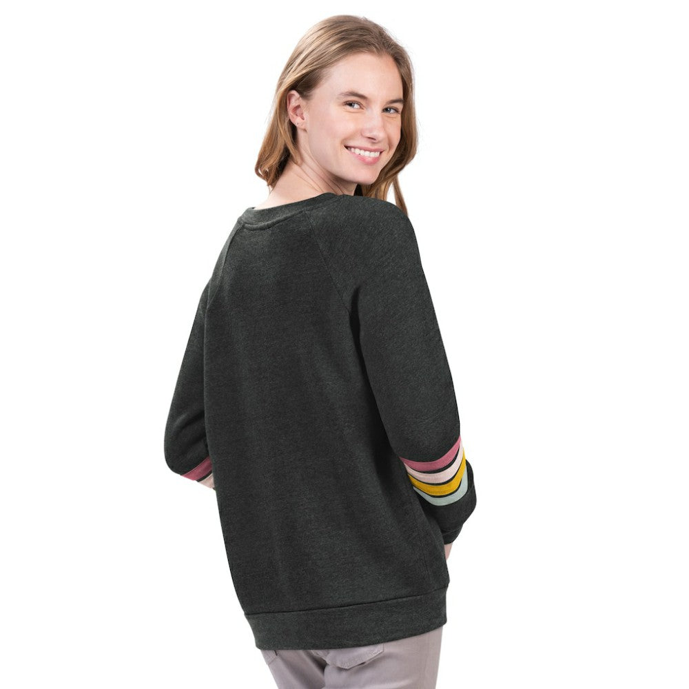 Philadelphia Phillies G-III 4Her by Carl Banks Women's Allana Stripe Pullover Sweatshirt - Charcoal