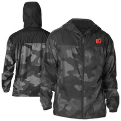 Calgary Flames Columbia Camo Flash Challenger Omni-Shade Full-Zip Hoodie Windbreaker