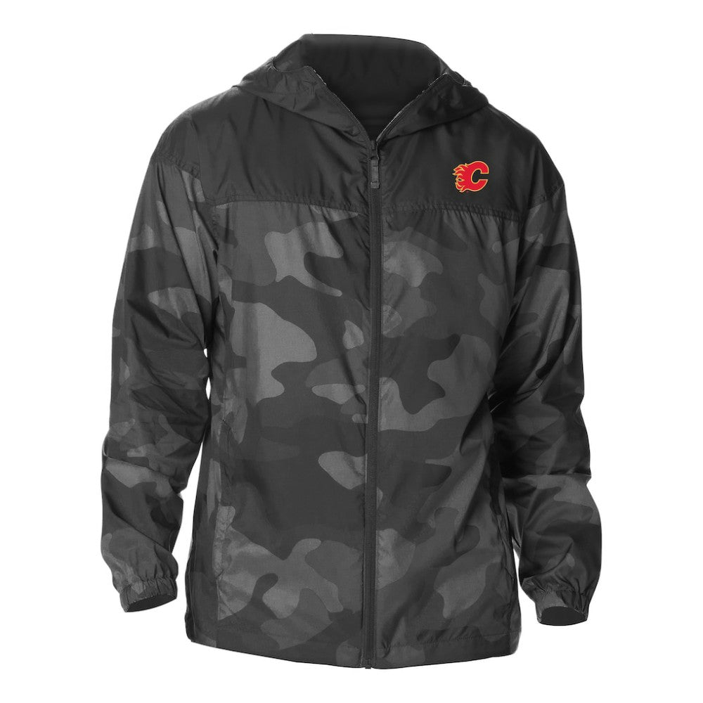 Calgary Flames Columbia Camo Flash Challenger Omni-Shade Full-Zip Hoodie Windbreaker