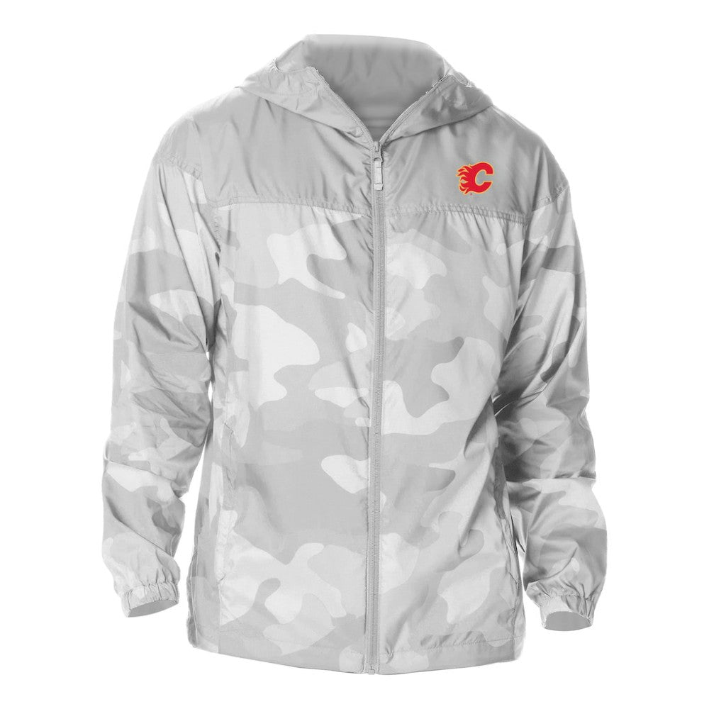 Calgary Flames Columbia Camo Flash Challenger Omni-Shade Full-Zip Hoodie Windbreaker