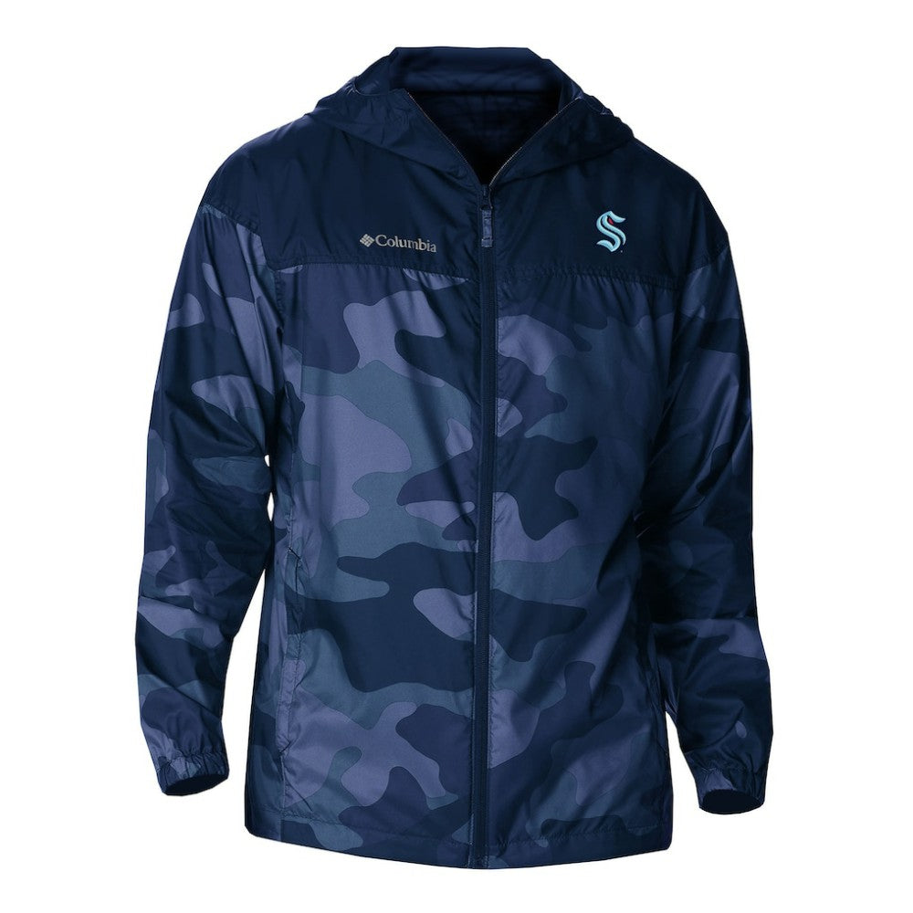 Seattle Kraken Columbia Camo Flash Challenger Omni-Shade Full-Zip Hoodie Windbreaker