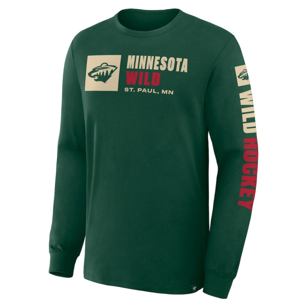 Minnesota Wild Fanatics Goal Crease Legacy Long Sleeve T-Shirt