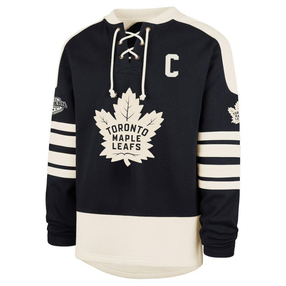 Auston Matthews Toronto Maple Leafs '47 Player Name & Number Sweep Check Eternal Lacer Sweatshirt