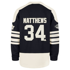 Auston Matthews Toronto Maple Leafs '47 Player Name & Number Sweep Check Eternal Lacer Sweatshirt