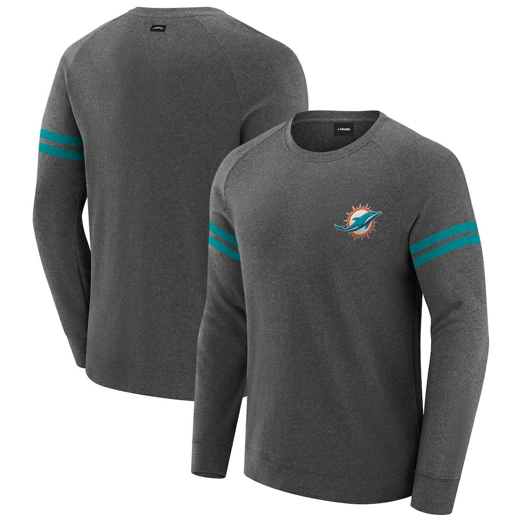 NFL Miami Dolphins J. Palmer Players Lounge Raglan Tri-Blend Sweatshirt
