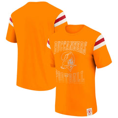NFL Tampa Bay Buccaneers Darius Rucker Collection Distressed Throwback Shoulder Stripe T-Shirt