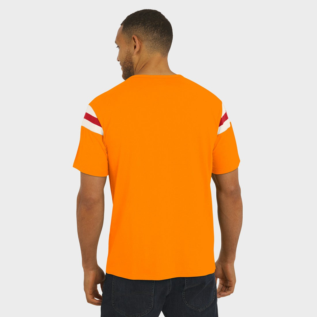 NFL Tampa Bay Buccaneers Darius Rucker Collection Distressed Throwback Shoulder Stripe T-Shirt