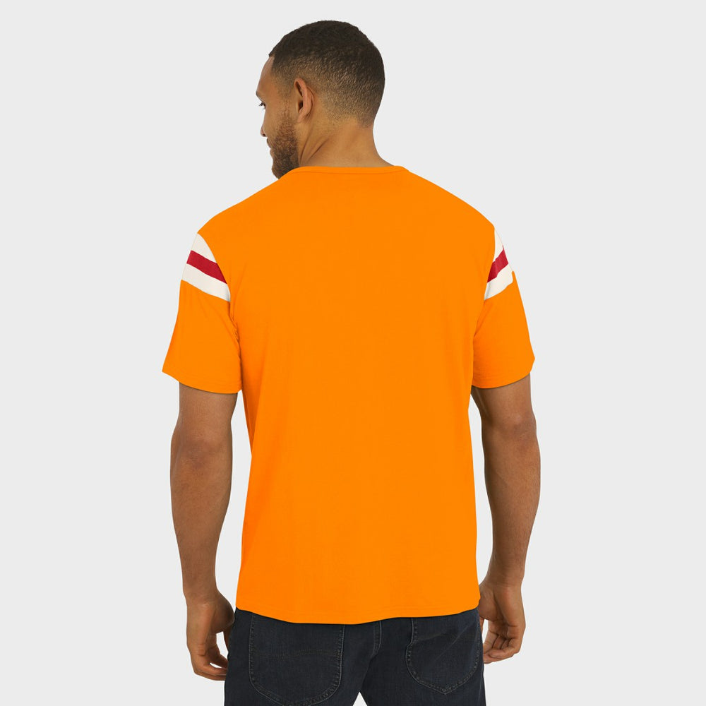 NFL Tampa Bay Buccaneers Darius Rucker Collection Distressed Throwback Shoulder Stripe T-Shirt