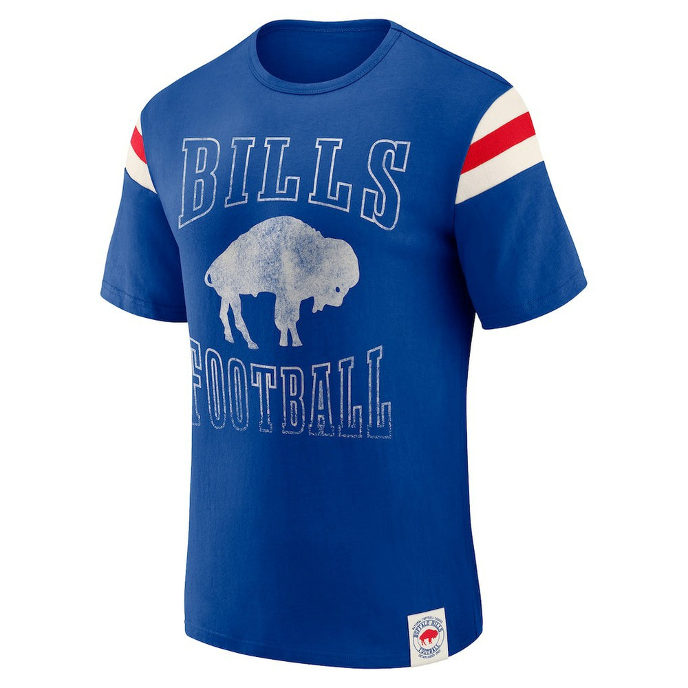 NFL Buffalo Bills Darius Rucker Collection Distressed Throwback Shoulder Stripe T-Shirt