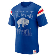 NFL Buffalo Bills Darius Rucker Collection Distressed Throwback Shoulder Stripe T-Shirt