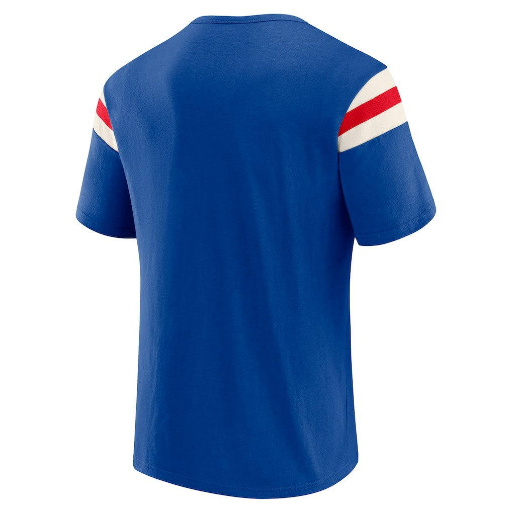 NFL Buffalo Bills Darius Rucker Collection Distressed Throwback Shoulder Stripe T-Shirt
