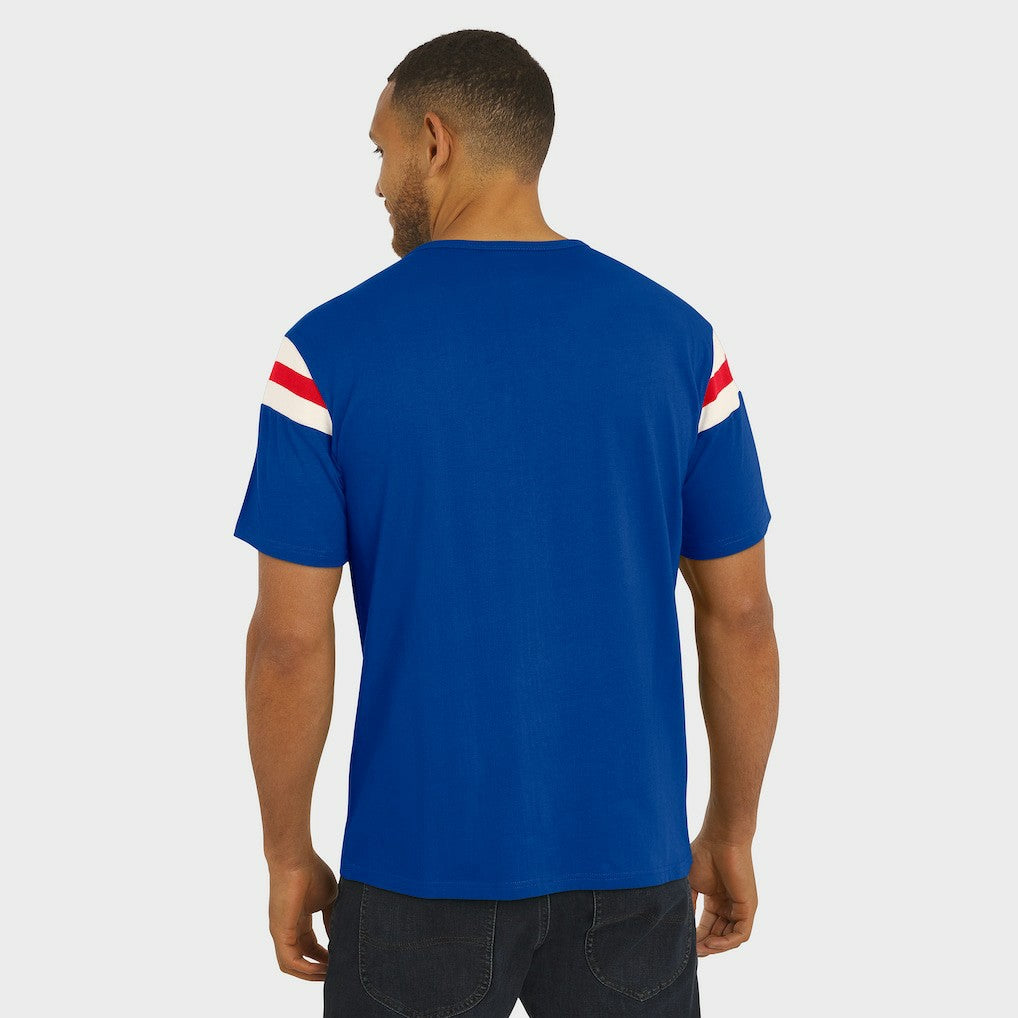 NFL Buffalo Bills Darius Rucker Collection Distressed Throwback Shoulder Stripe T-Shirt