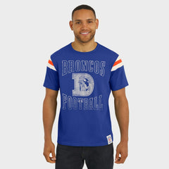 NFL Denver Broncos Darius Rucker Collection Distressed Throwback Shoulder Stripe T-Shirt