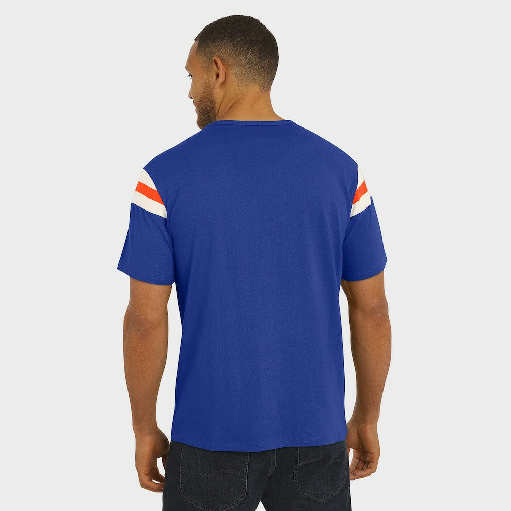 NFL Denver Broncos Darius Rucker Collection Distressed Throwback Shoulder Stripe T-Shirt