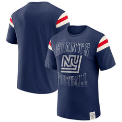 NFL New York Giants Darius Rucker Collection Distressed Throwback Shoulder Stripe T-Shirt