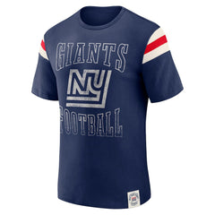 NFL New York Giants Darius Rucker Collection Distressed Throwback Shoulder Stripe T-Shirt
