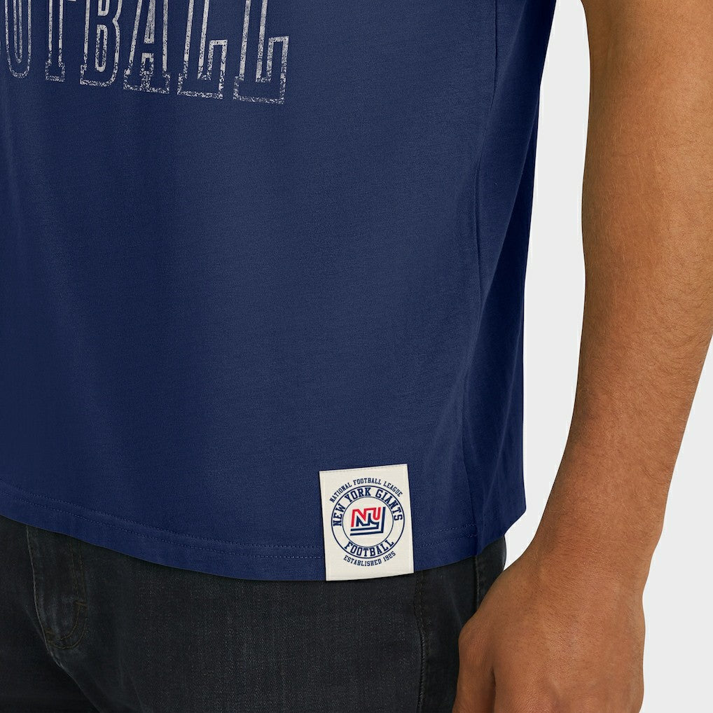 NFL New York Giants Darius Rucker Collection Distressed Throwback Shoulder Stripe T-Shirt