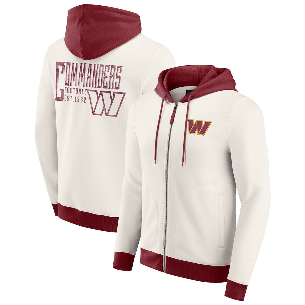 NFL Washington Commanders Darius Rucker Collection Distressed Graphics Full-Zip Hoodie