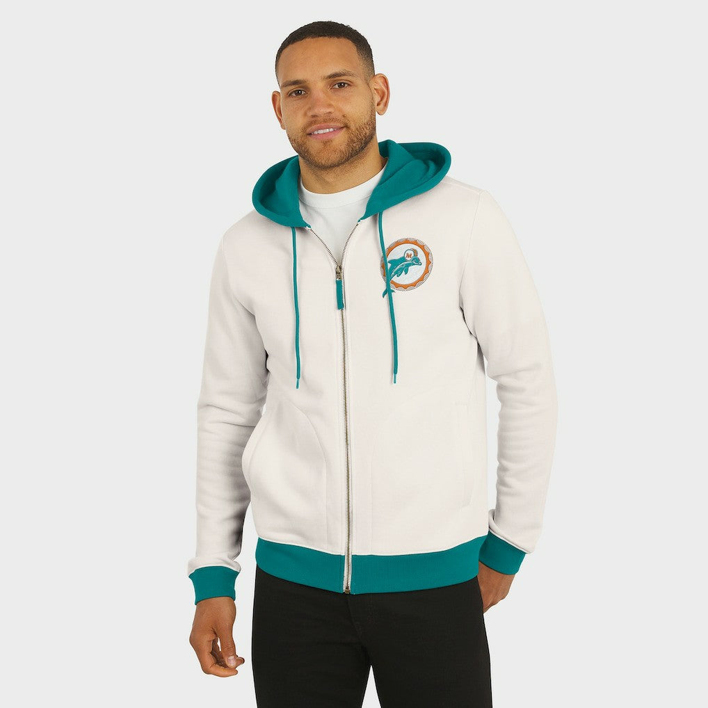 NFL Miami Dolphins Darius Rucker Collection Distressed Graphics Full-Zip Hoodie
