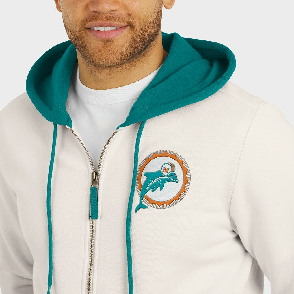 NFL Miami Dolphins Darius Rucker Collection Distressed Graphics Full-Zip Hoodie