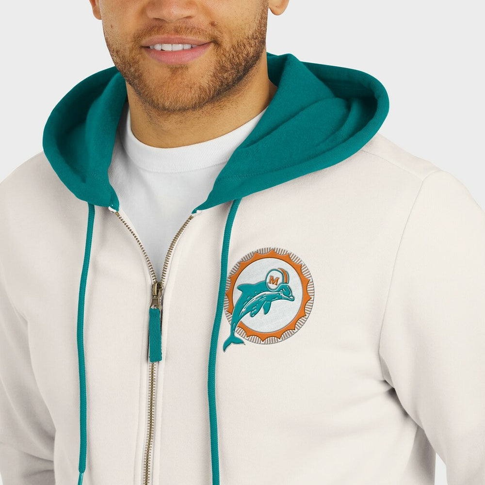 NFL Miami Dolphins Darius Rucker Collection Distressed Graphics Full-Zip Hoodie