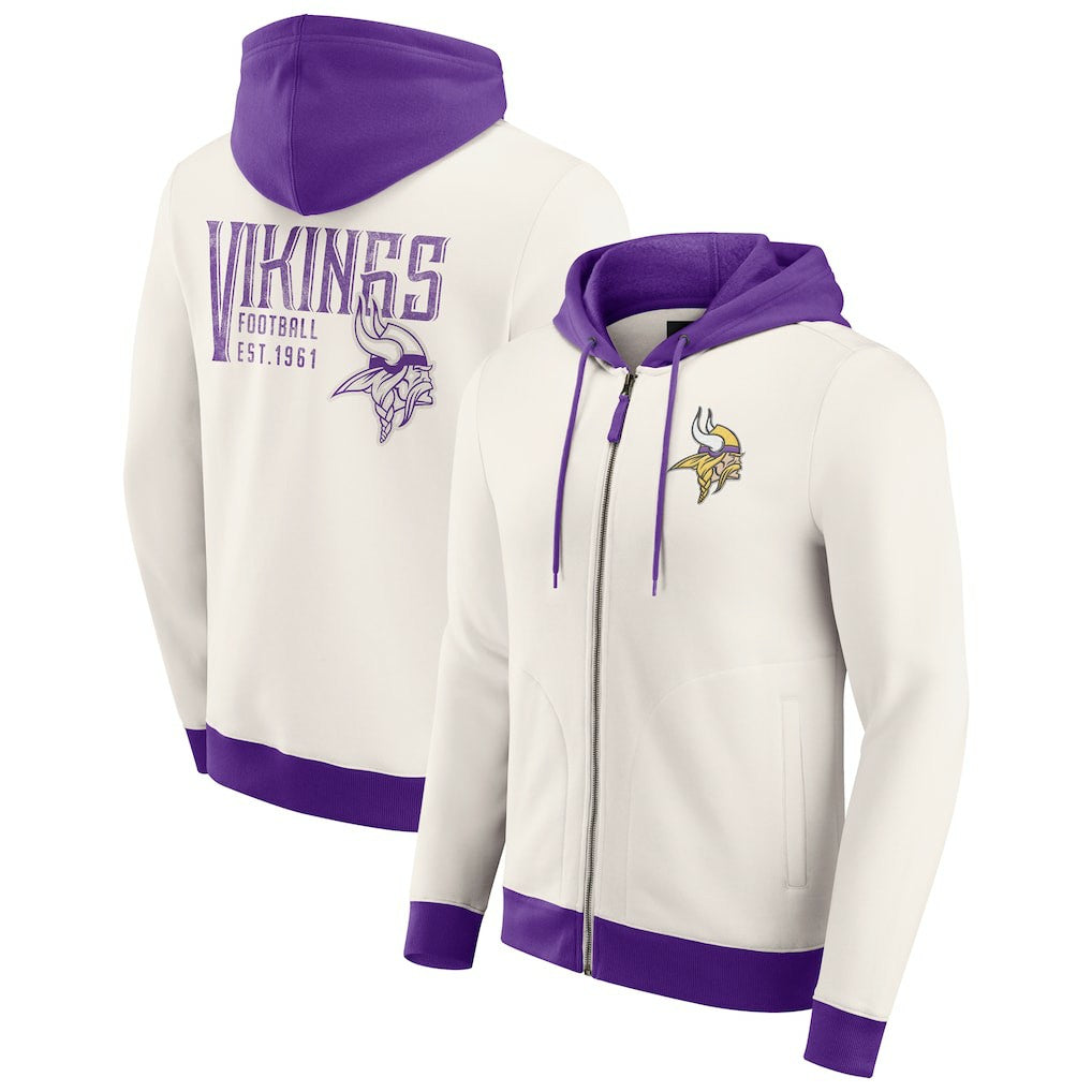 NFL Minnesota Vikings Darius Rucker Collection Distressed Graphics Full-Zip Hoodie