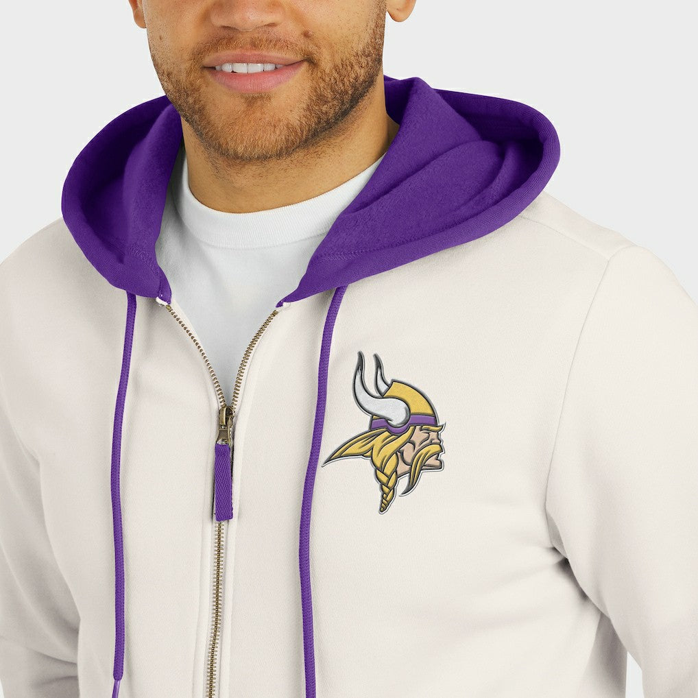 NFL Minnesota Vikings Darius Rucker Collection Distressed Graphics Full-Zip Hoodie