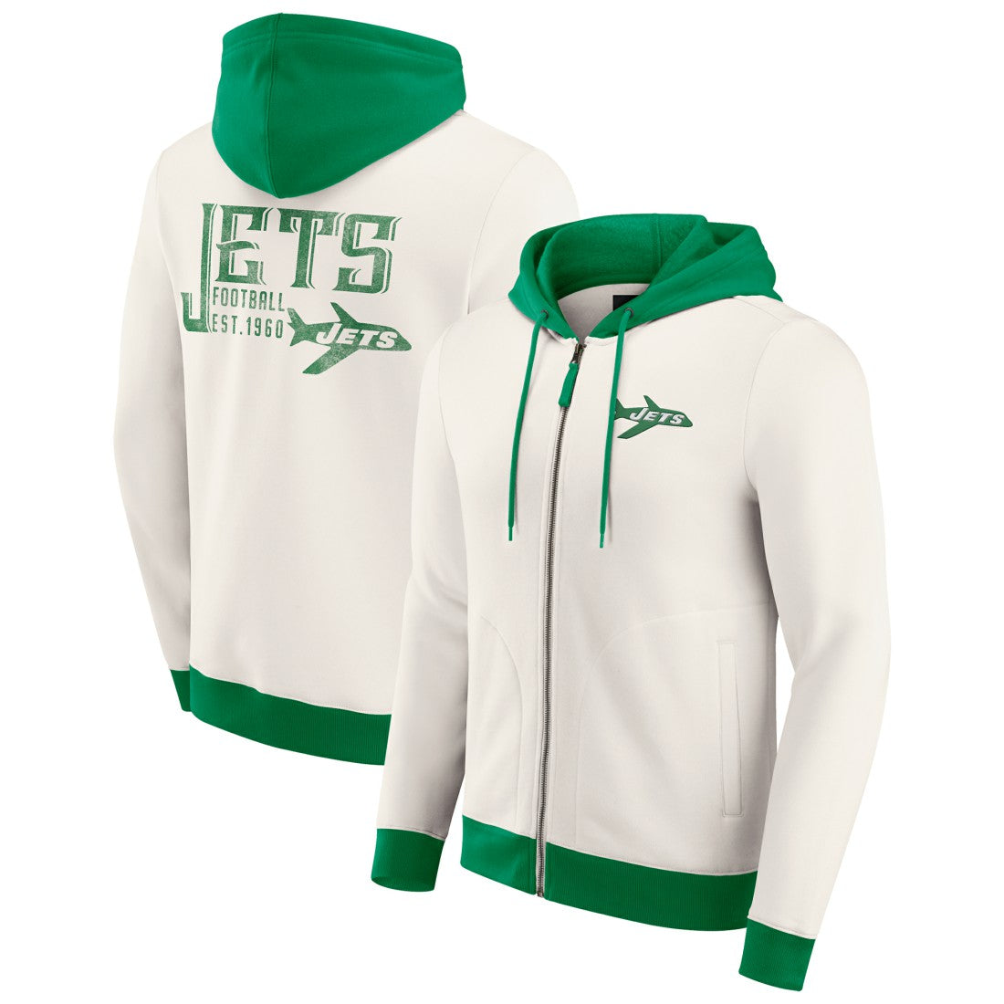 NFL New York Jets Darius Rucker Collection Distressed Graphics Full-Zip Hoodie