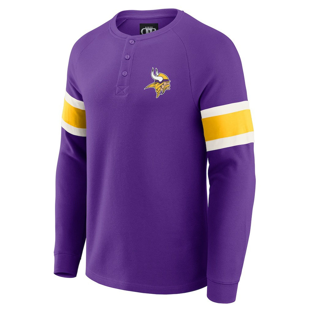 NFL Minnesota Vikings Darius Rucker Collection Waffle-Knit Raglan Long Sleeve Henley T-Shirt
