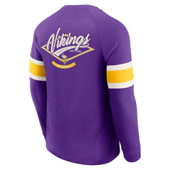 NFL Minnesota Vikings Darius Rucker Collection Waffle-Knit Raglan Long Sleeve Henley T-Shirt