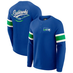 NFL Seattle Seahawks Darius Rucker Collection Waffle-Knit Raglan Long Sleeve Henley T-Shirt