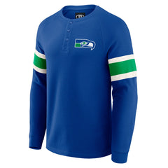NFL Seattle Seahawks Darius Rucker Collection Waffle-Knit Raglan Long Sleeve Henley T-Shirt