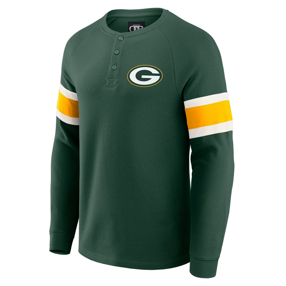NFL Green Bay Packers Darius Rucker Collection Waffle-Knit Raglan Long Sleeve Henley T-Shirt