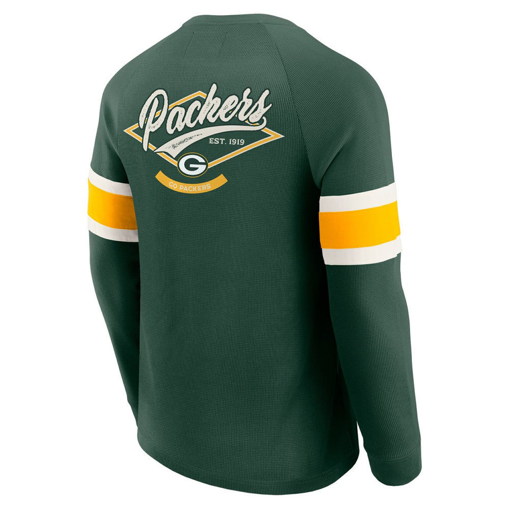 NFL Green Bay Packers Darius Rucker Collection Waffle-Knit Raglan Long Sleeve Henley T-Shirt