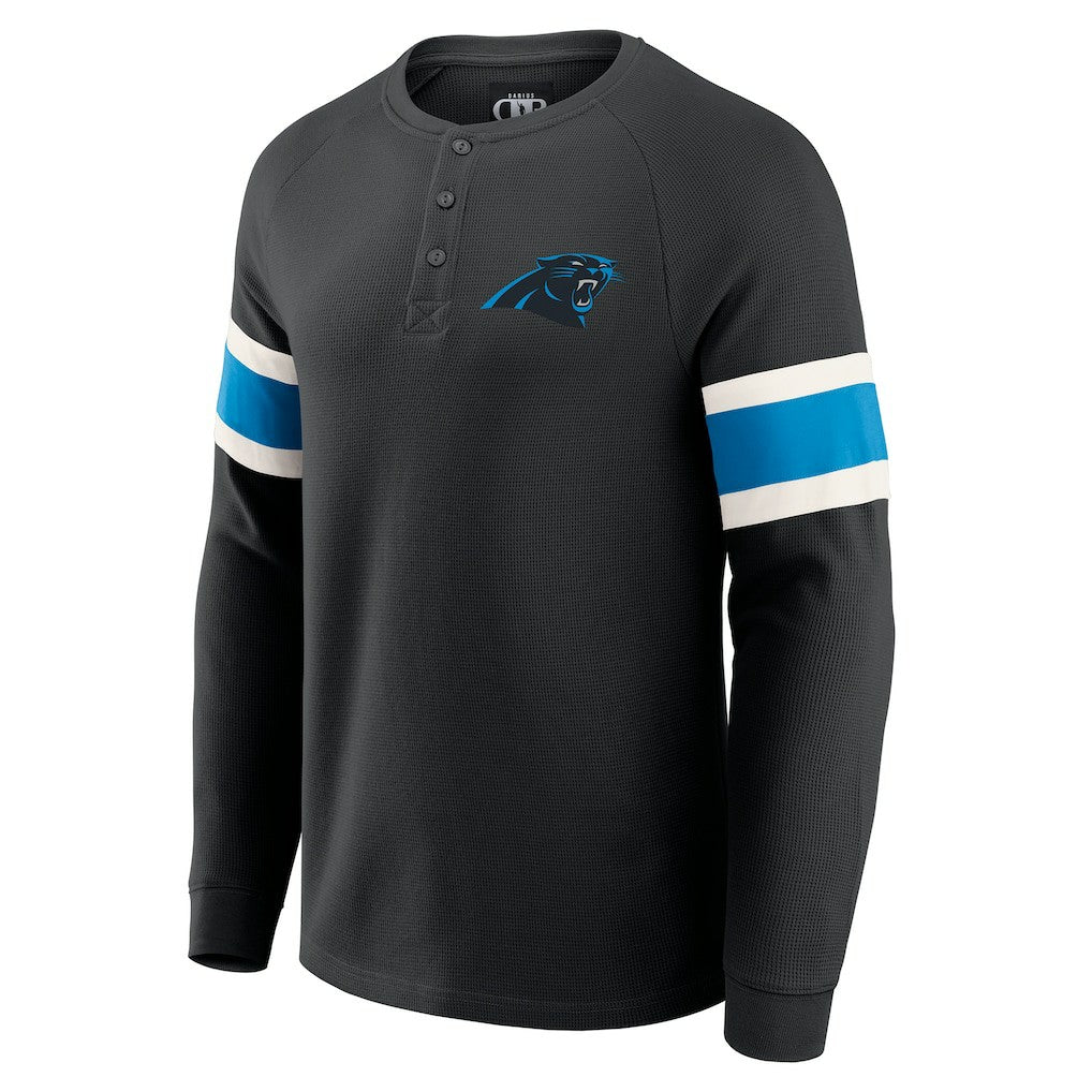 NFL Carolina Panthers Darius Rucker Collection Waffle-Knit Raglan Long Sleeve Henley T-Shirt