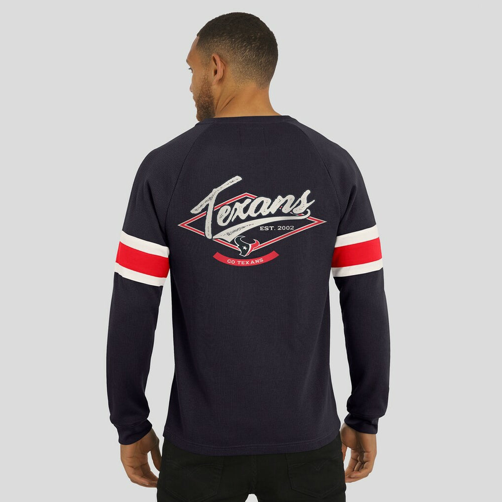 NFL Houston Texans Darius Rucker Collection Waffle-Knit Raglan Long Sleeve Henley T-Shirt