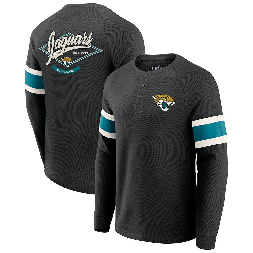 NFL Jacksonville Jaguars Darius Rucker Collection Waffle-Knit Raglan Long Sleeve Henley T-Shirt