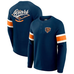 NFL Chicago Bears Darius Rucker Collection Waffle-Knit Raglan Long Sleeve Henley T-Shirt