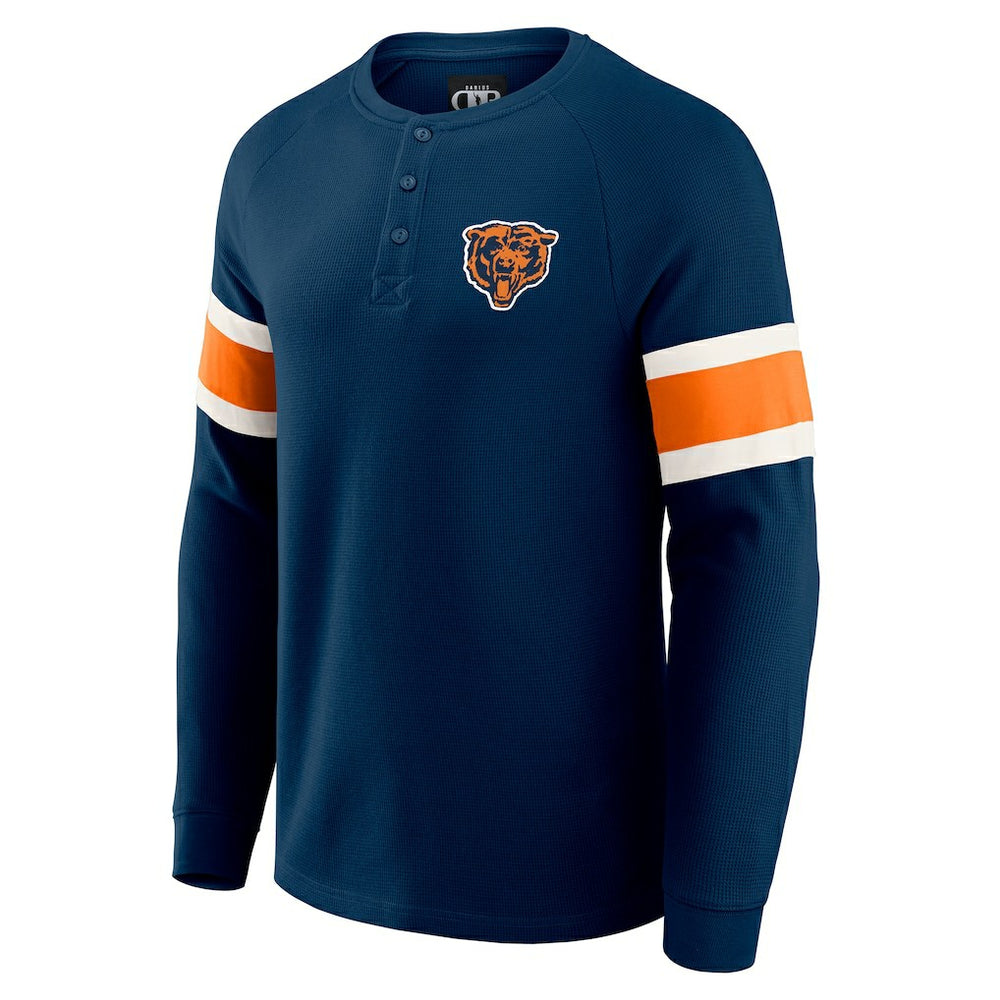 NFL Chicago Bears Darius Rucker Collection Waffle-Knit Raglan Long Sleeve Henley T-Shirt