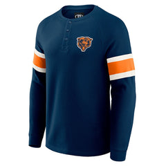NFL Chicago Bears Darius Rucker Collection Waffle-Knit Raglan Long Sleeve Henley T-Shirt